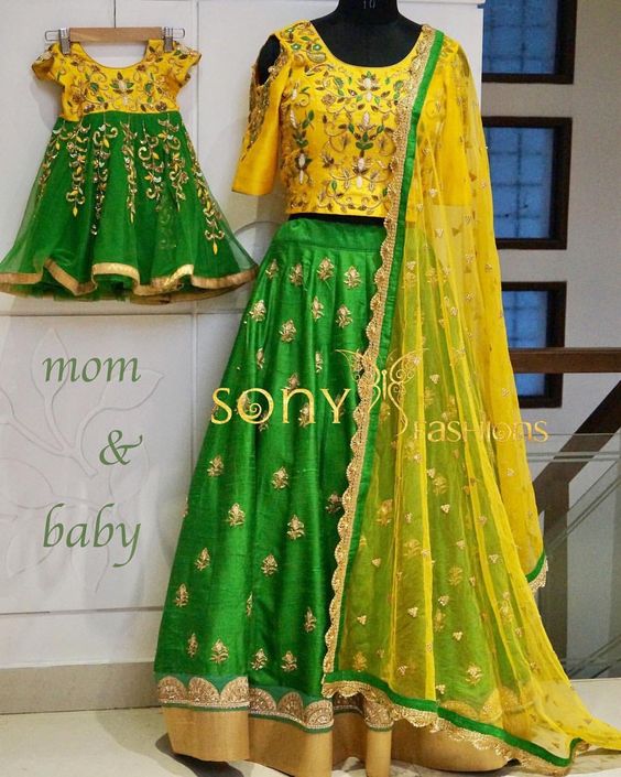 Indian Mother and Daughter Matching Dresses - FashionShala